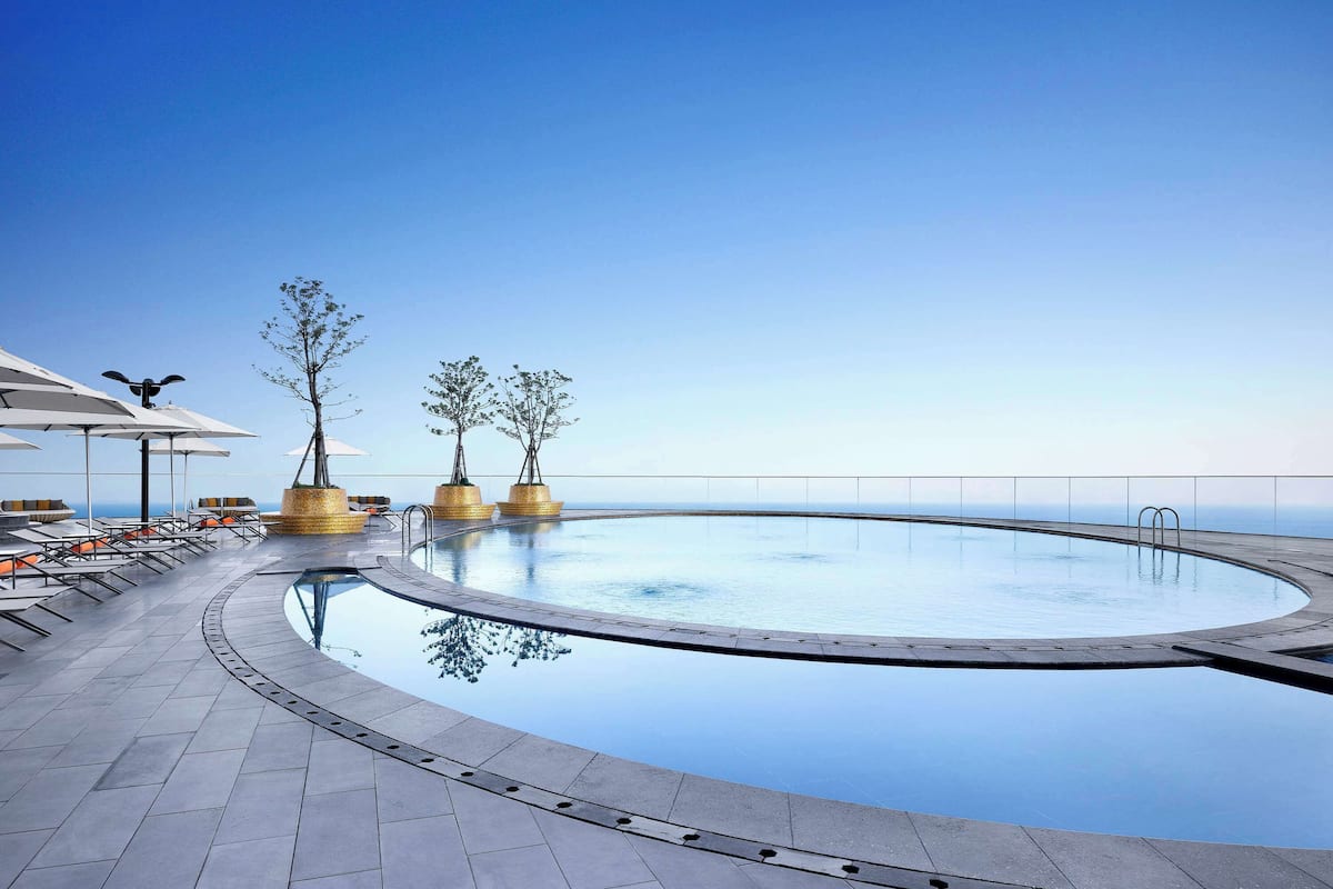 indoor pool, outdoor pool, pool cabanas (surcharge), pool umbrellas