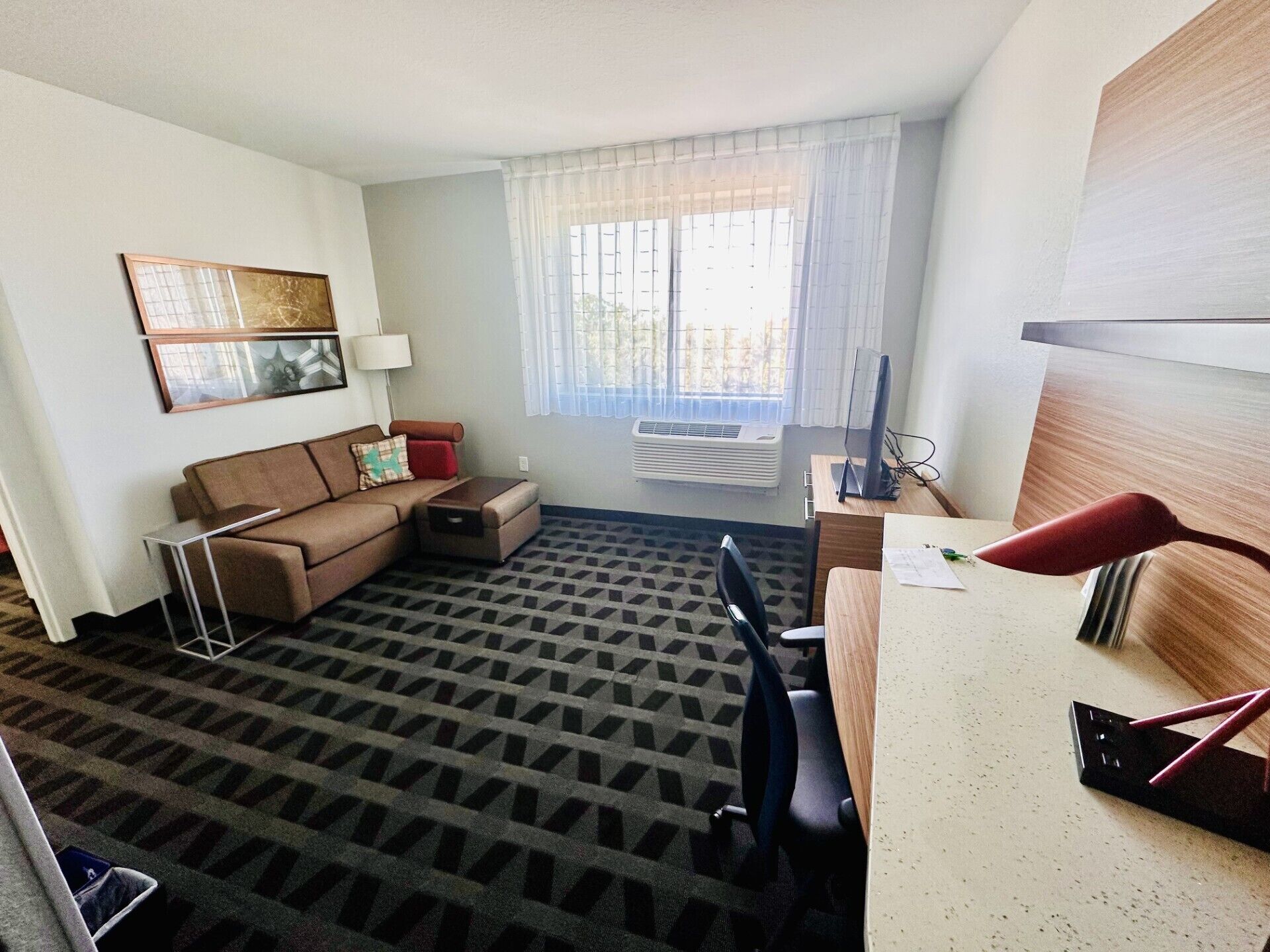 suite, 1 queen bed with sofa bed, non smoking | living area | 43-inch flat-screen tv with cable channels, tv