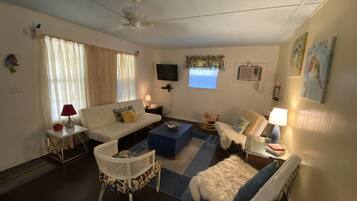 Televisión y chimenea