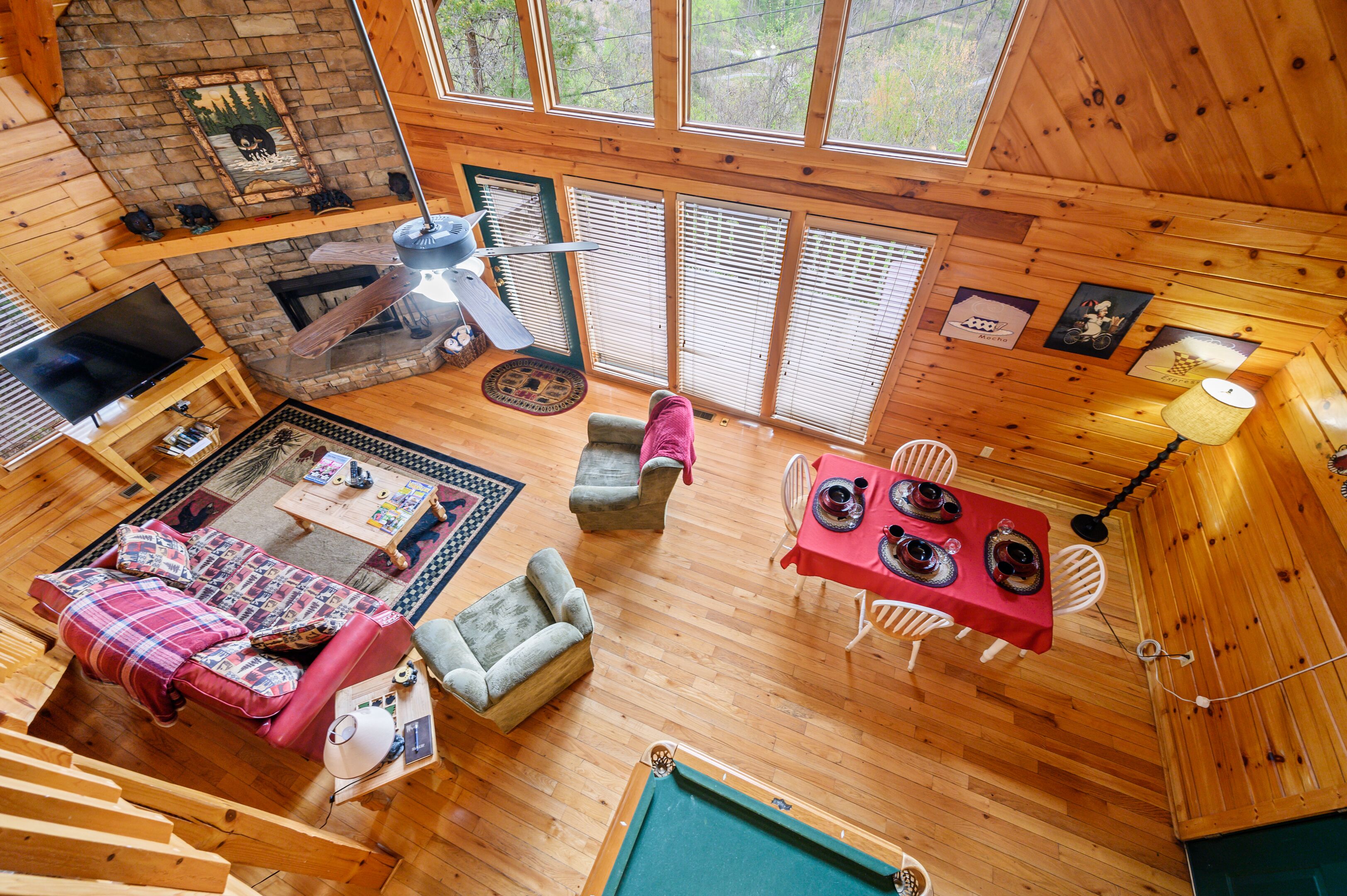 智能電視、壁爐、DVD 播放機、書籍