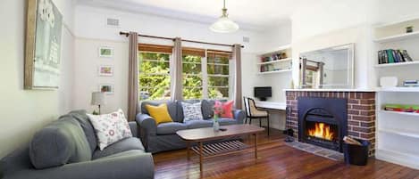 Televisio, takka, Netflix, DVD-soitin