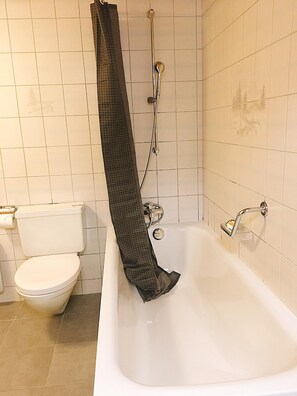 Shower, bidet, towels, toilet paper - 3 Zimmerwohnung mit Terrasse (Davos Monstein)