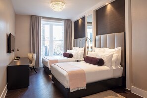 Grand Double Room | Frette Italian sheets, premium bedding, in-room safe, laptop workspace