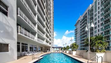 Outdoor pool, a heated pool