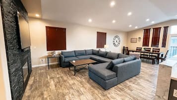 TV, fireplace, table tennis