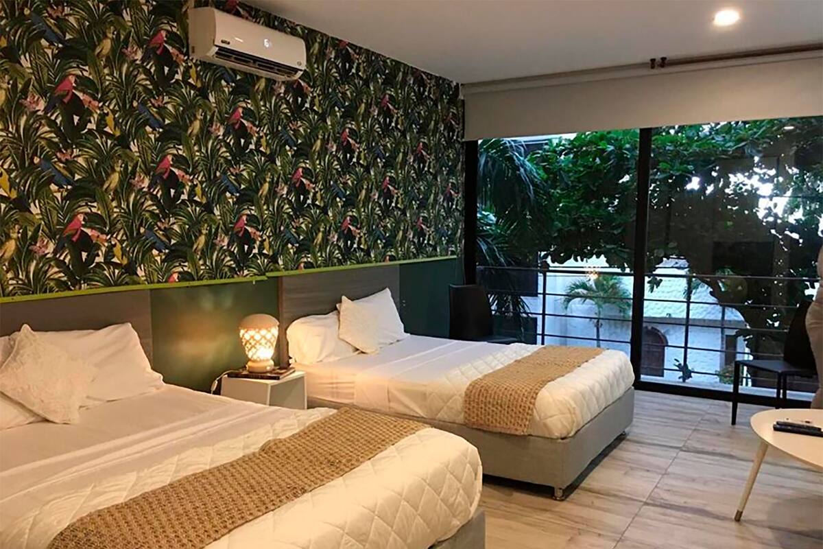 Comfort Room, 2 Double Beds, City View | Premium bedding, desk, laptop workspace, soundproofing