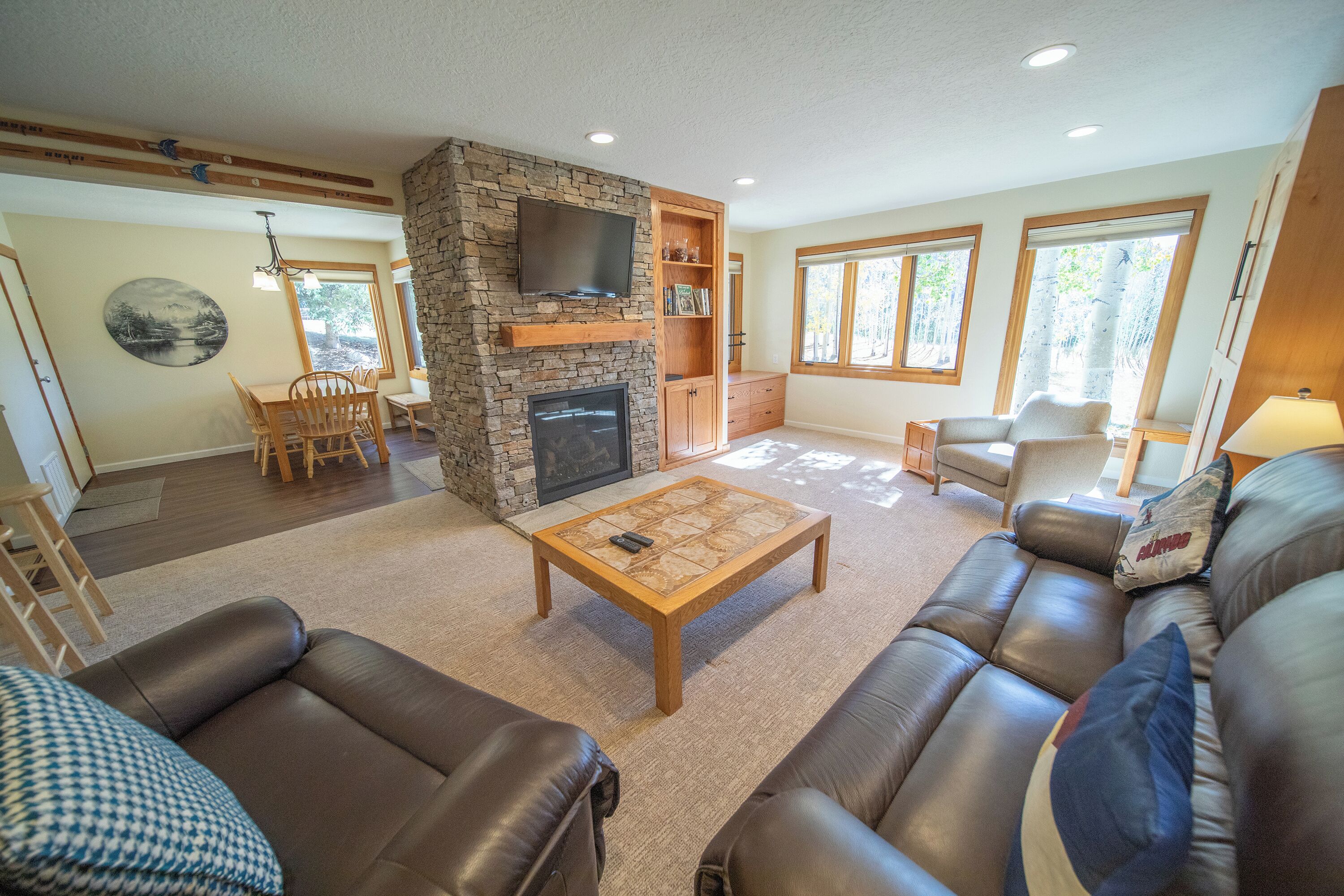 Televisión, chimenea