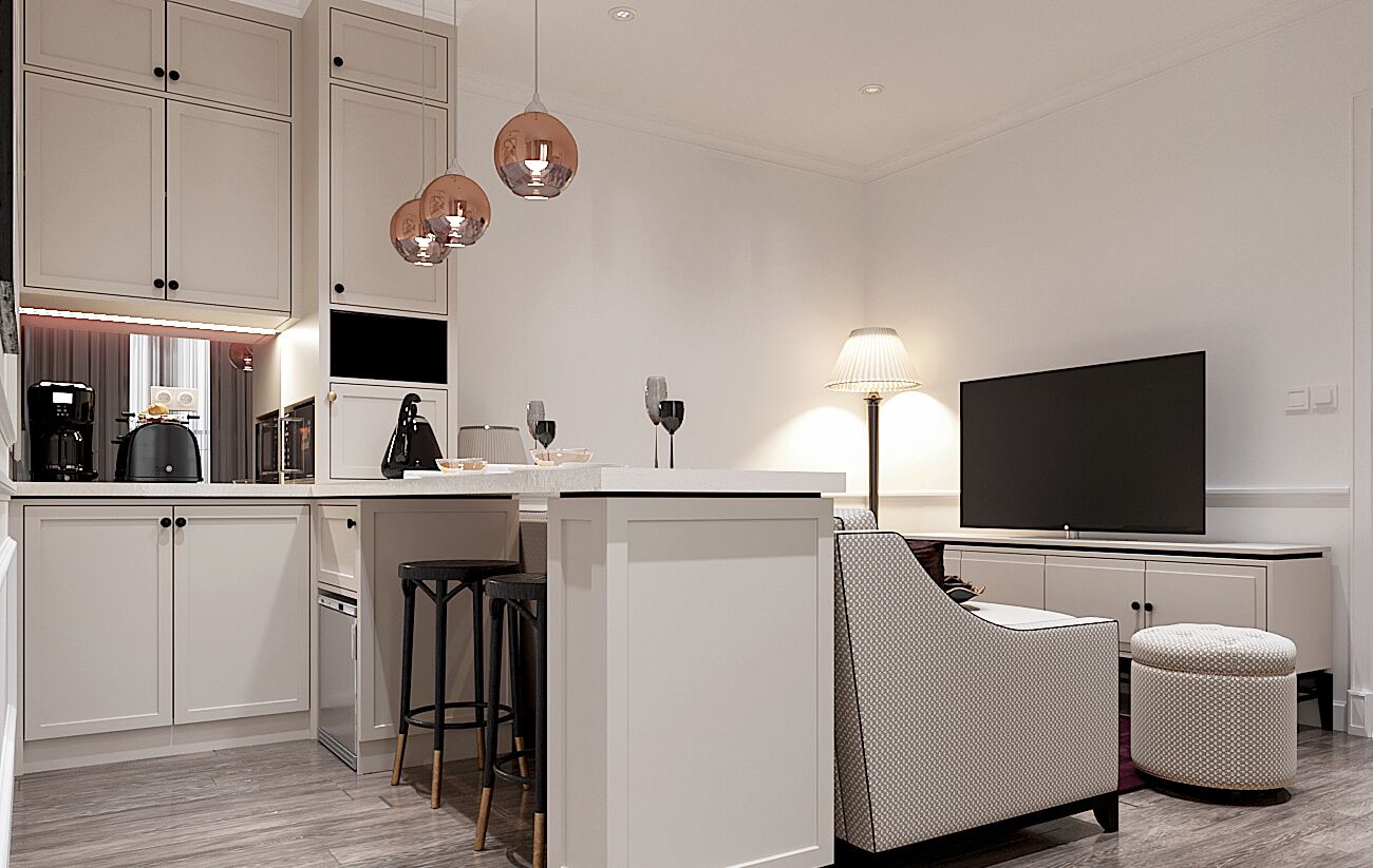 Minibar, két bảo mật tại phòng, bàn 