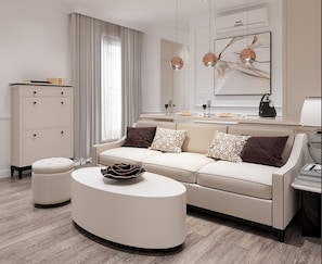 Quarto casal luxo | Frigobar, cofres nos quartos, escrivaninha