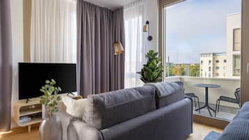 Apartamento, 1 cama de matrimonio con sofá cama (limehome Potsdam | Suite L with sofa ) | Zona de estar