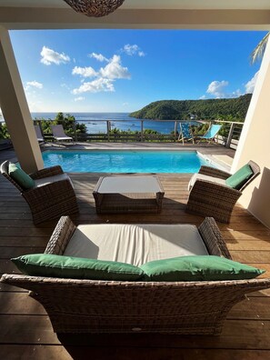 Outdoor pool - Villa Valentine, sea view, private pool, 5 bedrooms, 5-minute walk to the beach (Les Anses-d'Arlet)