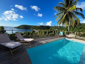 Outdoor pool - Villa Valentine, sea view, private pool, 5 bedrooms, 5-minute walk to the beach (Les Anses-d'Arlet)