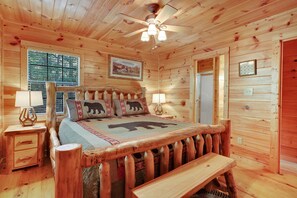 2 bedrooms, iron/ironing board, free WiFi, bed sheets - Doin' All Right, a handcrafted dog-friendly cabin on a large 2-acre lot just minutes from town! (Sevierville)