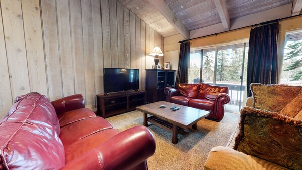 TV, fireplace, table football