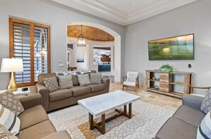 TV, fireplace, offices