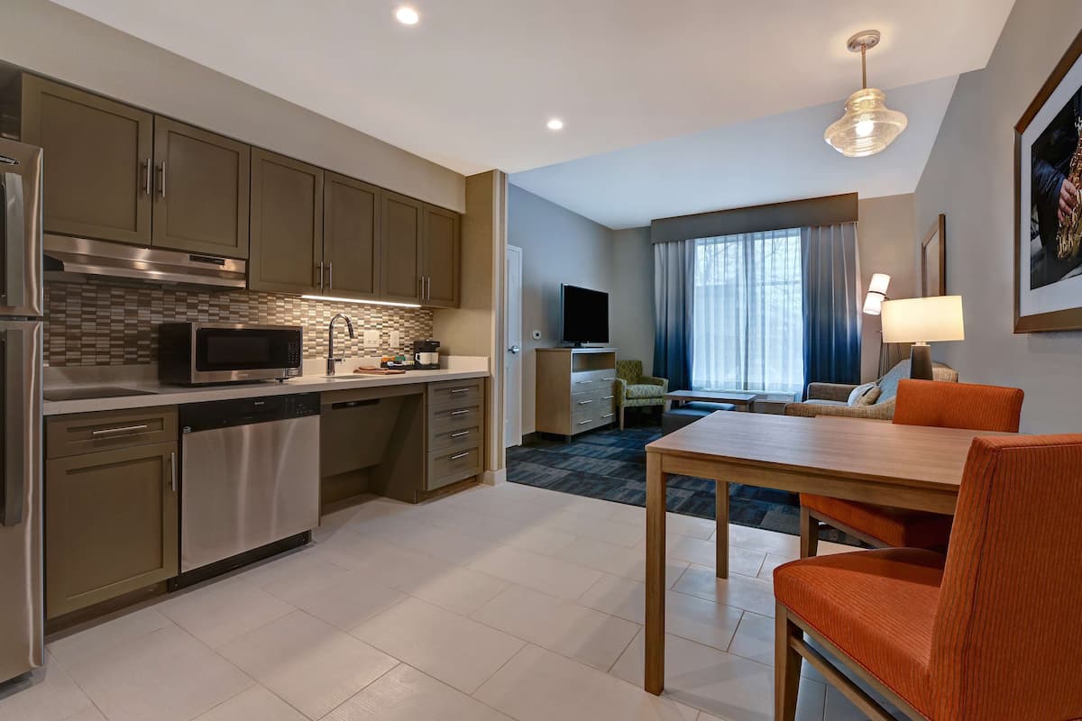 suite, 2 queen beds, accessible, bathtub | private kitchen | fridge, microwave, stovetop, dishwasher