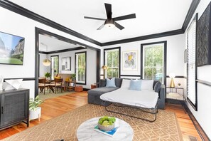 TV, fireplace, offices