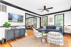 TV, fireplace, offices