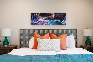 2 dormitorios, tabla de planchar con plancha, cuna de viaje y Internet