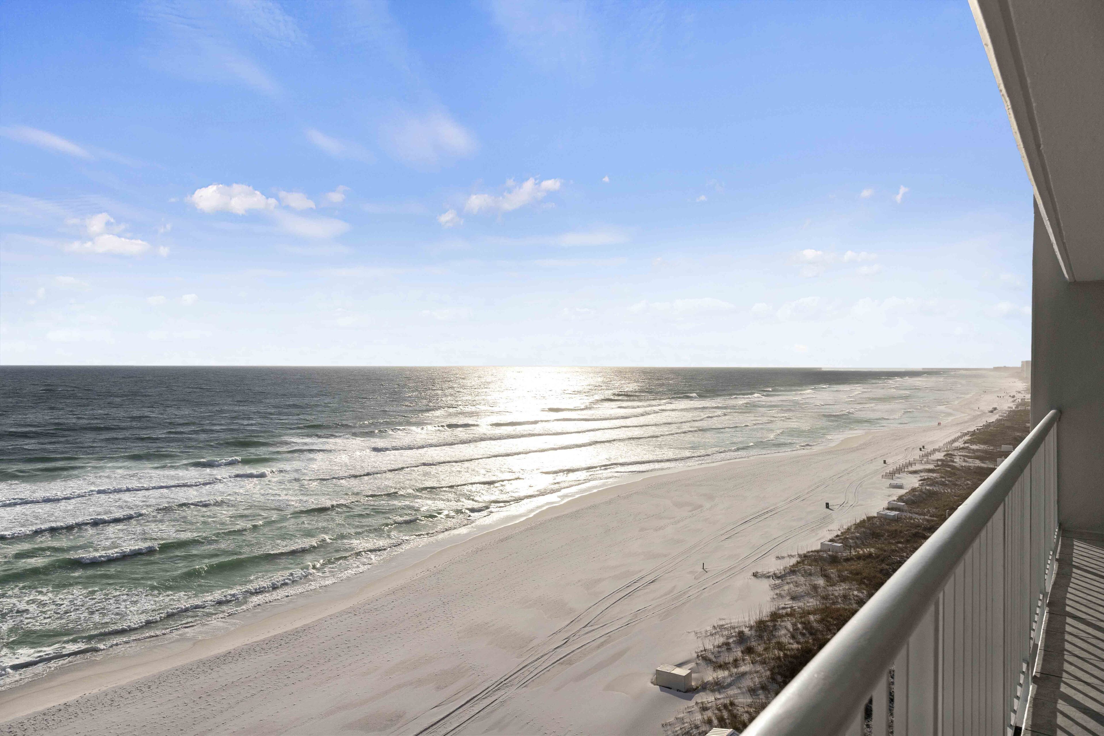 On the beach, sun loungers