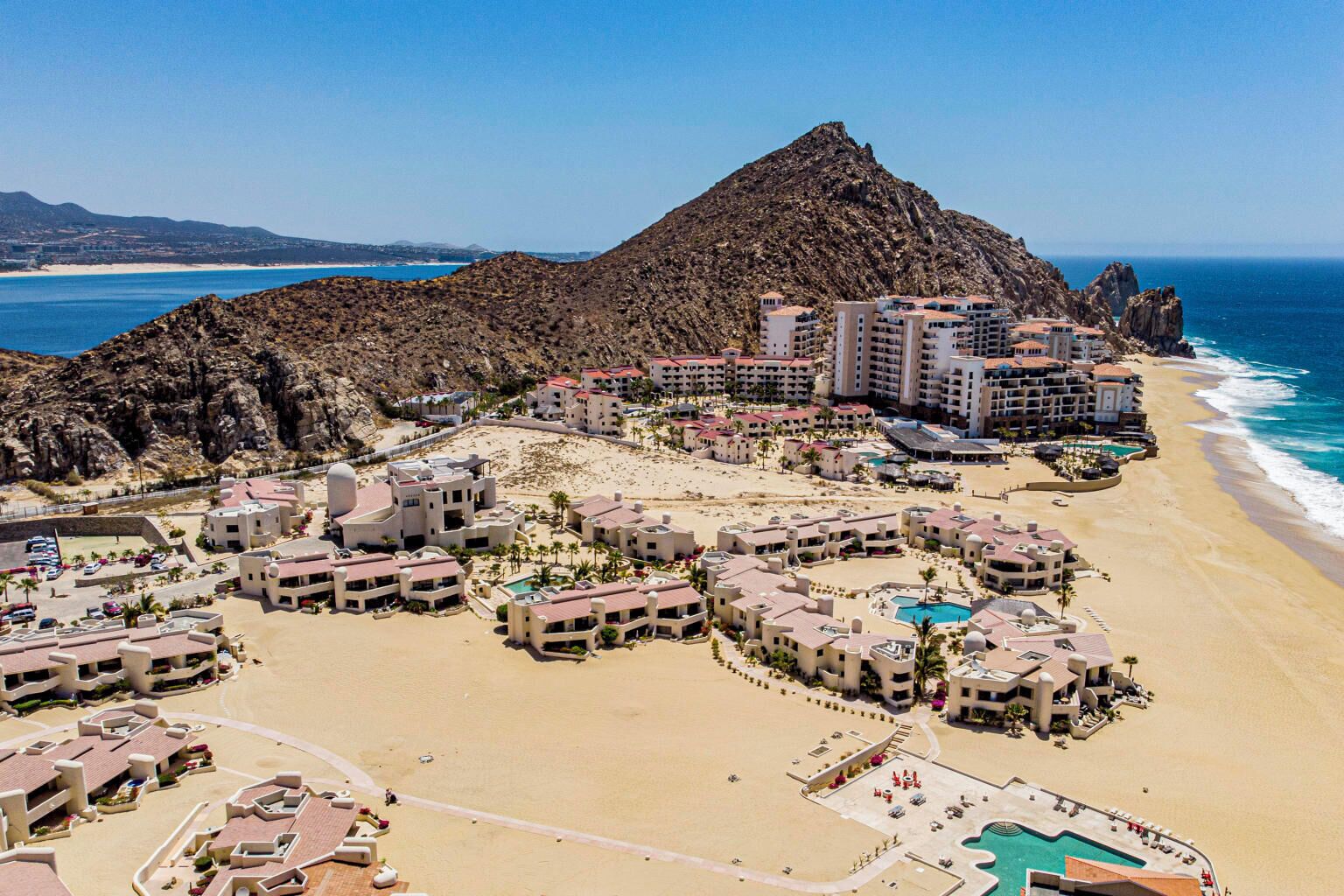 On the beach, sun loungers, beach towels