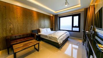 Individually decorated, individually furnished, desk, laptop workspace