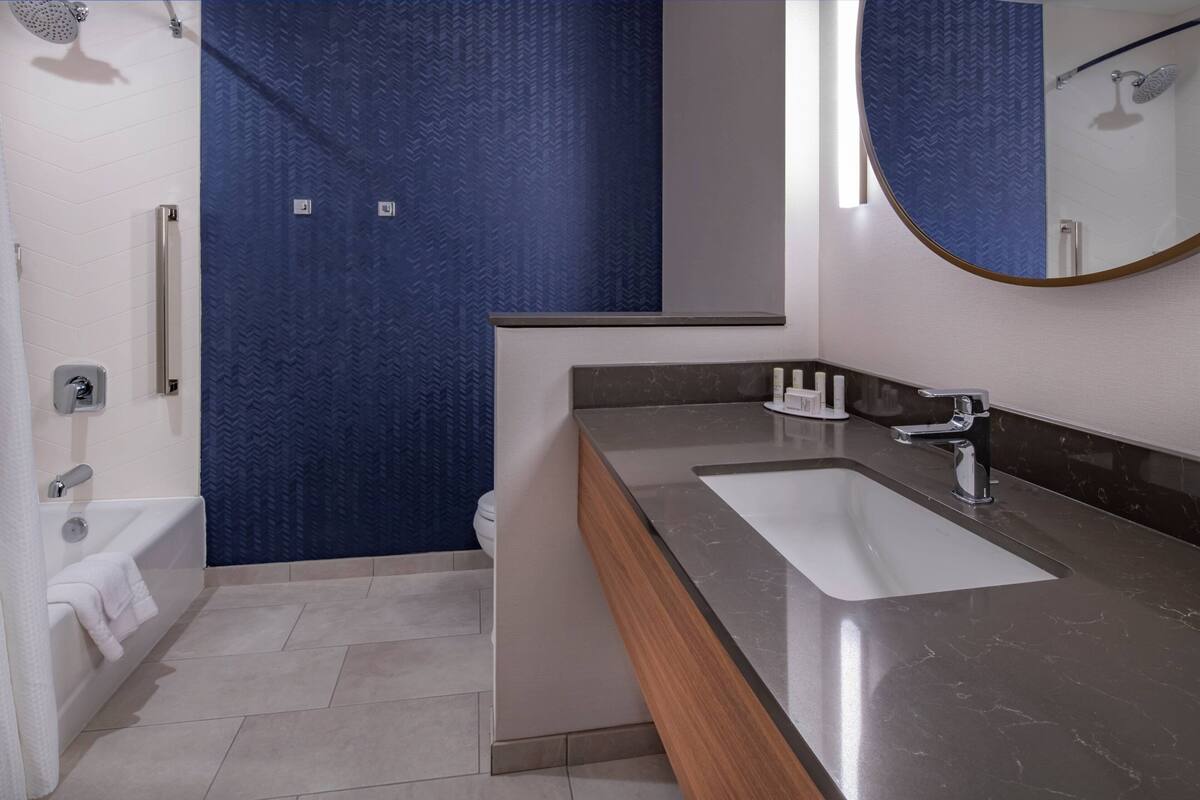 free toiletries, hair dryer, towels, soap