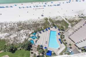 Een verwarmd zwembad