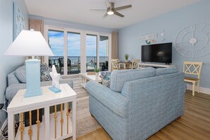 Smart TV, DVD player, books, video library