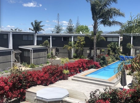 Outdoor pool, a heated pool. Villa 4 Aqua Soleil by the beach