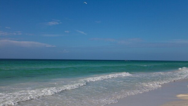 A beach with clear turquoise water, gentle waves, and a clear sky. - Horizons West Villa B-5 - Great Unit on a Great Beach (Sarasota)