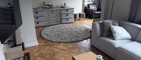 Smart TV, video games, DVD player, foosball