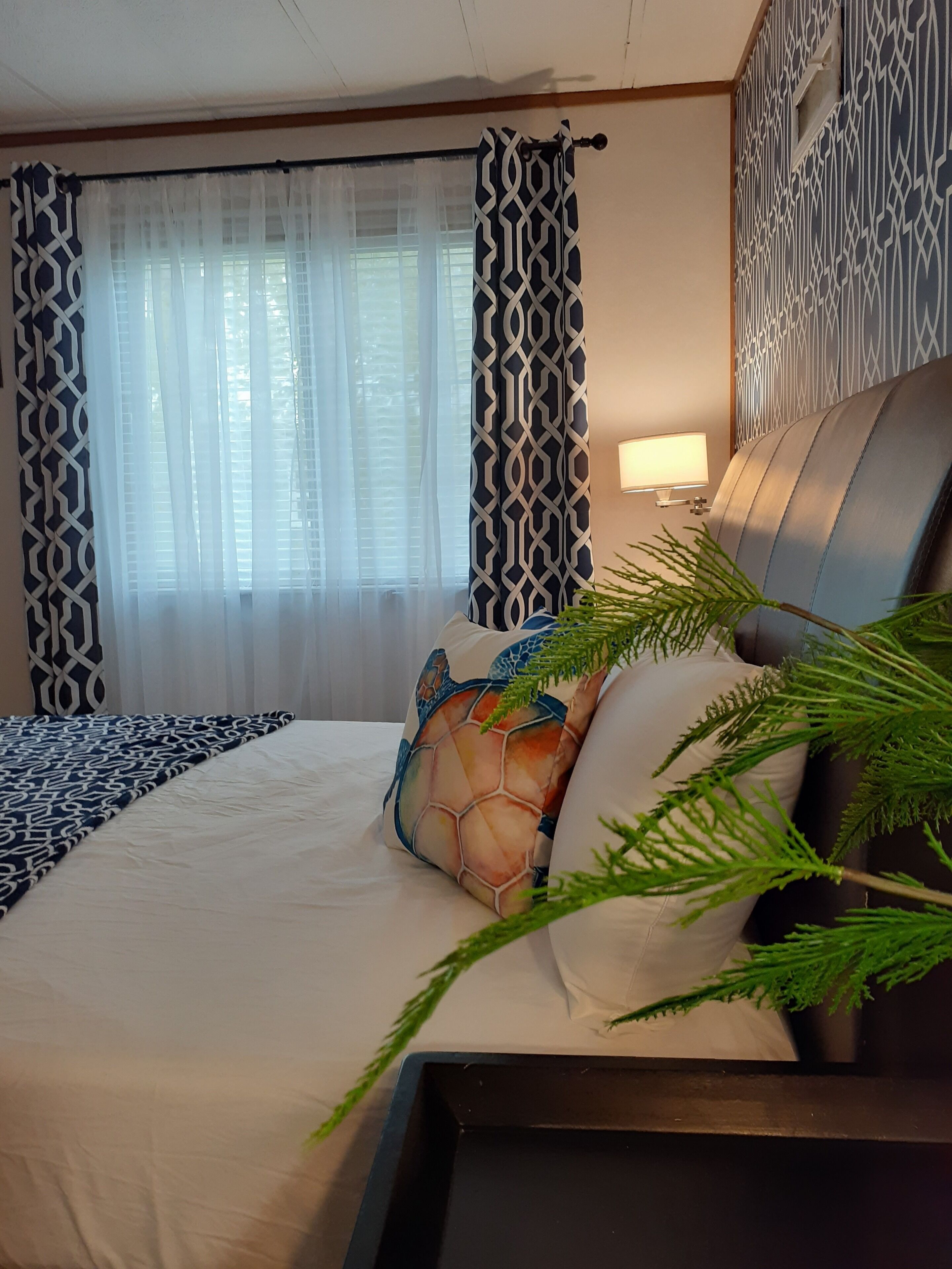 3 bedrooms, memory foam beds, desk, iron/ironing board