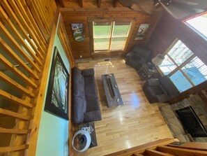 Smart TV, fireplace, table tennis, books