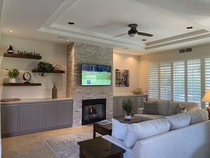 TV, DVD player, ping pong, books