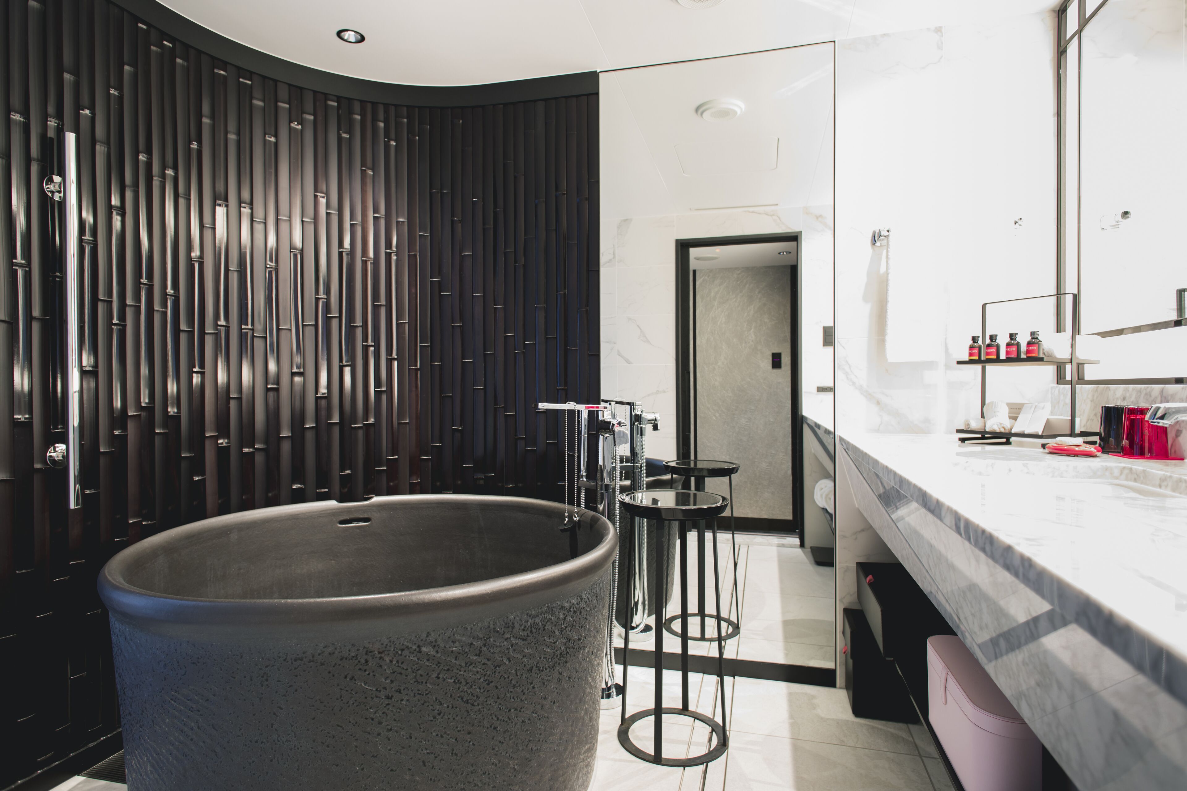 free toiletries, hair dryer, bathrobes, slippers