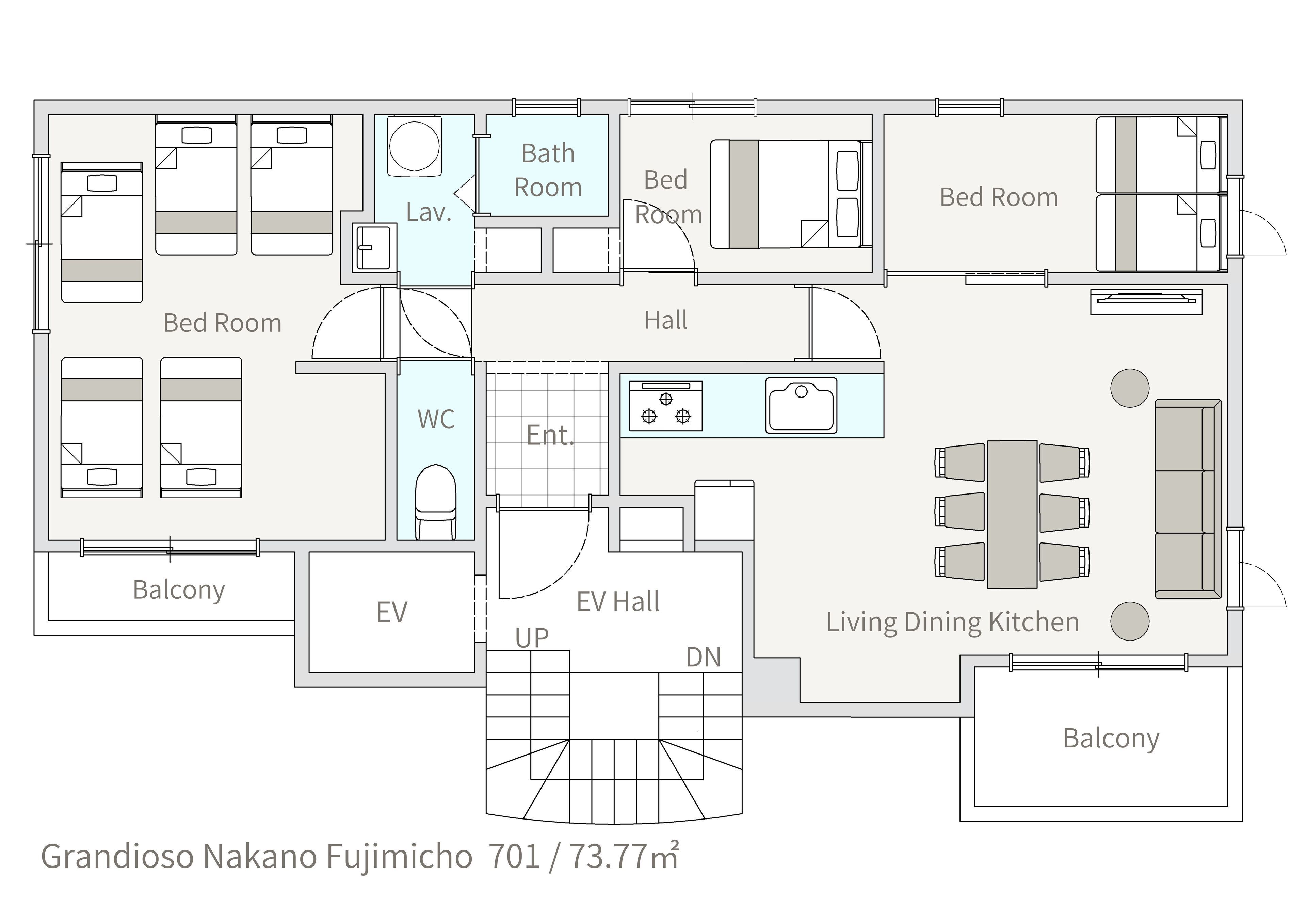 อพาร์ทเมนท์, ปลอดบุหรี่ (Grandioso Nakano 701) | เตารีด/โต๊ะรีดผ้า, Wi-Fi ฟรี, ผ้าปูที่นอน
