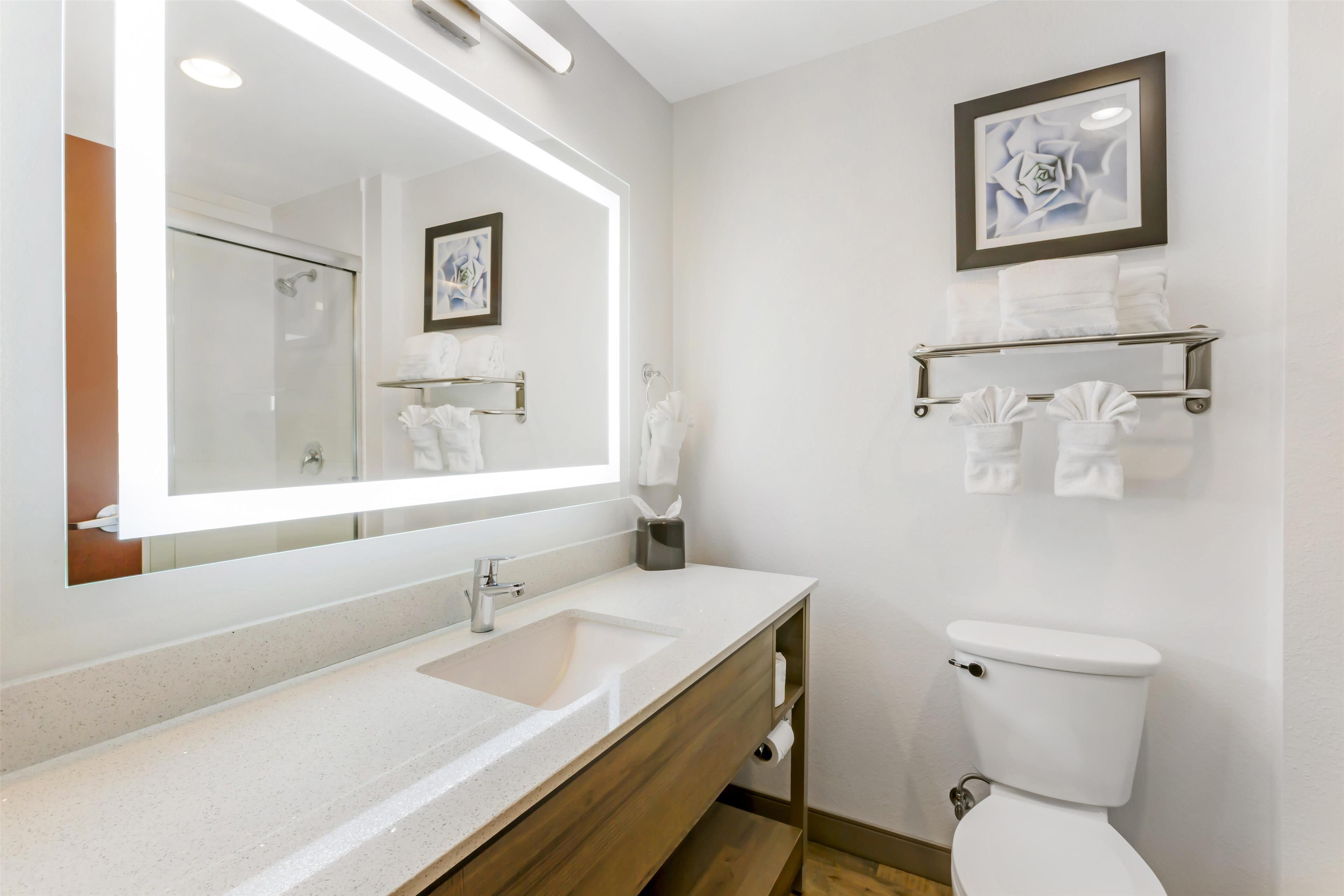 free toiletries, hair dryer, towels