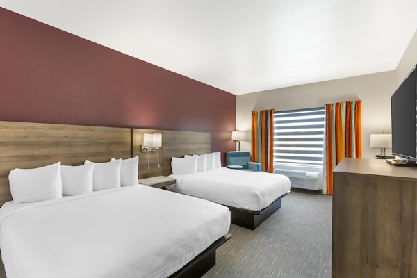 1 bedroom, desk, laptop workspace, iron/ironing board