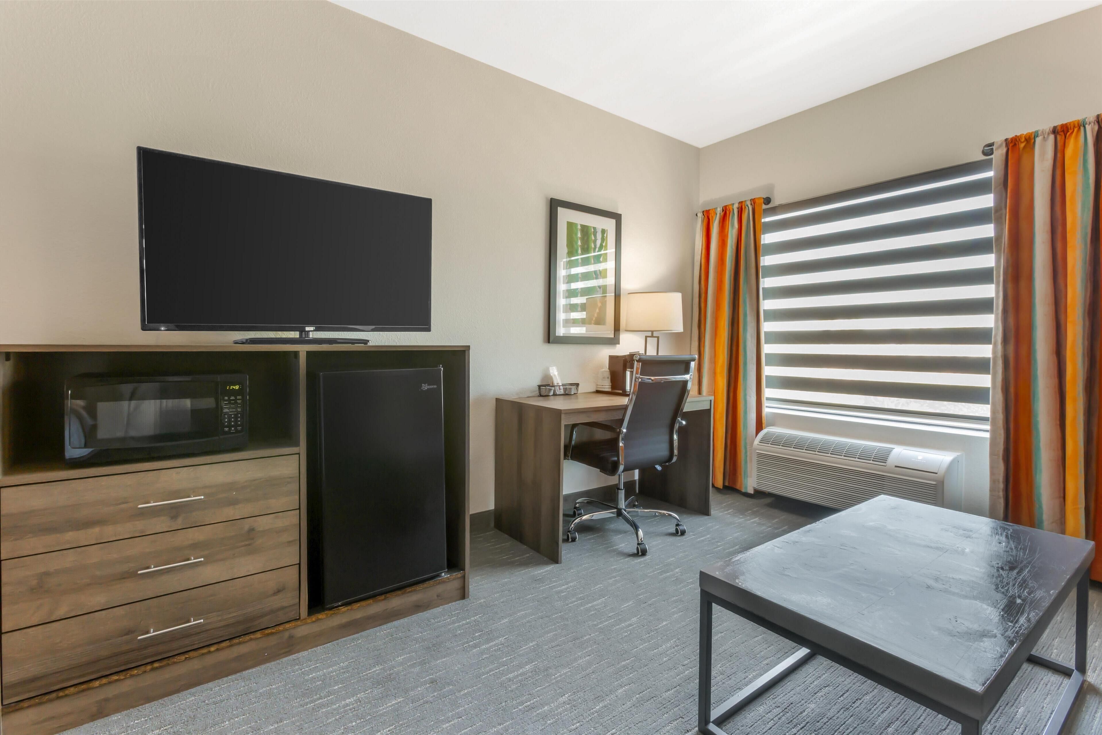 1 bedroom, desk, laptop workspace, iron/ironing board