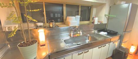 Yuzawa Japanese House | Shared kitchen | Fridge, microwave, stovetop, electric kettle