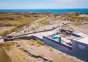 Aerial view - Klimata House - Private Hot Tub Pool & BBQ Villa (Santorini)