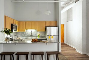 Microwave, oven, coffee/tea maker, electric kettle - Modern Apartment | Close To Everything | CozySuites (Indianapolis)