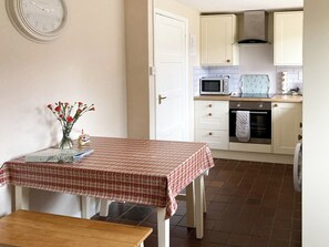Oven, dishwasher, highchair, cookware/dishes/utensils