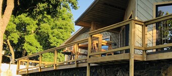 Rustic charm awaits you on Monkey Island with beautiful views of Grand Lake.