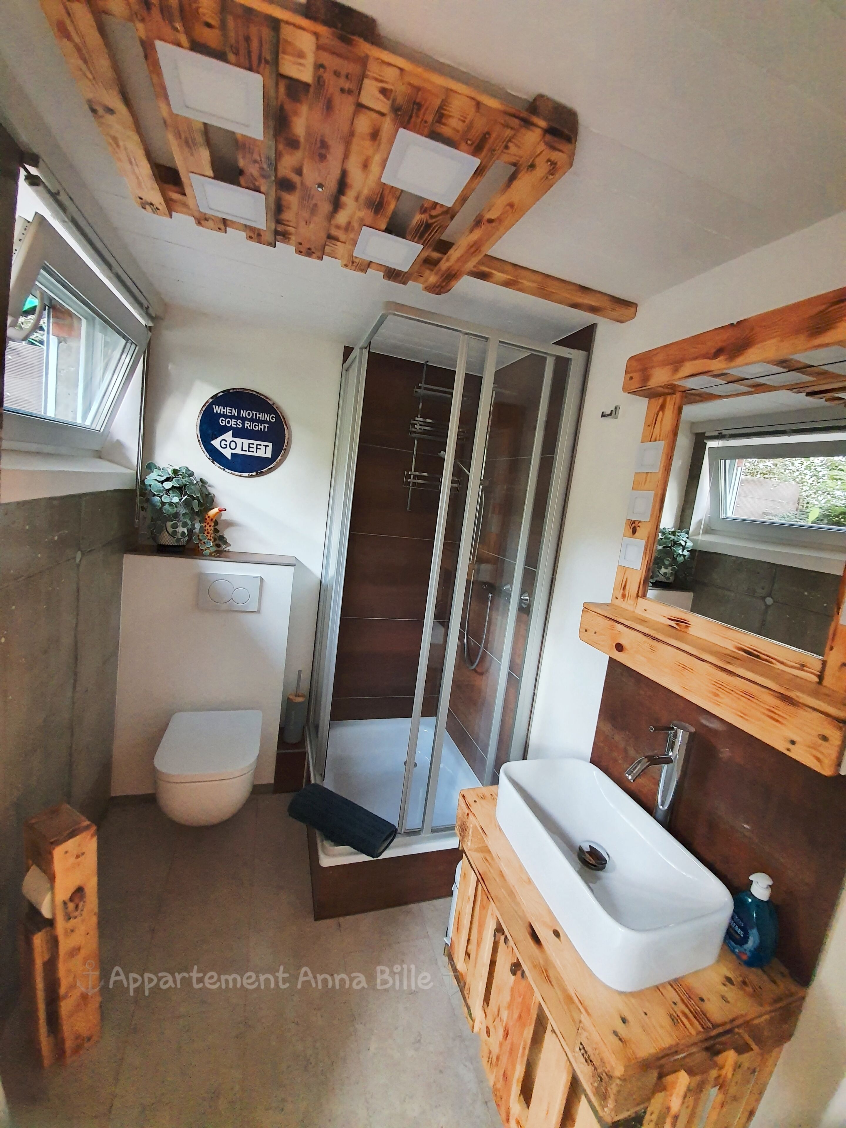 Individual designer apartment in industrial style, bright and friendly.