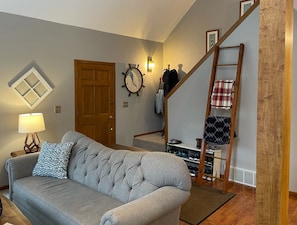 Smart TV, fireplace, video games, music library