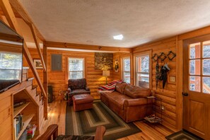 TV - Hidden Cabin on Old Field Creek Quaint cottage near Boone with creek frontage (Fleetwood)