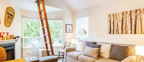 TV, fireplace, streaming services, offices