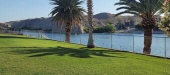 Riverfront house with casino view